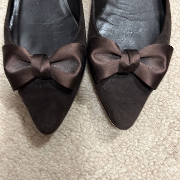 Stuart Weitzman, dark brown velvet and suede flats - Picture 3 of 8